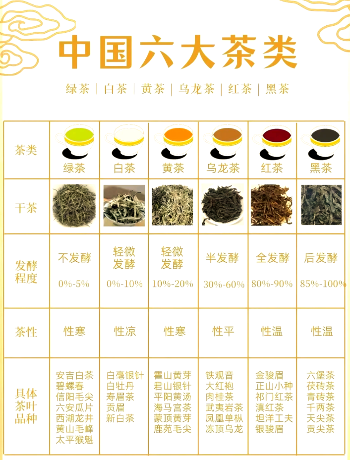 茶叶分类大全：一张图看懂 6 大茶类，新手入门必看-茶之家