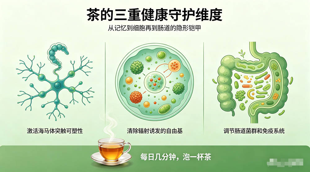 一杯茶里的三重“隐形铠甲”：提记忆、减辐射伤、强免疫-茶之家