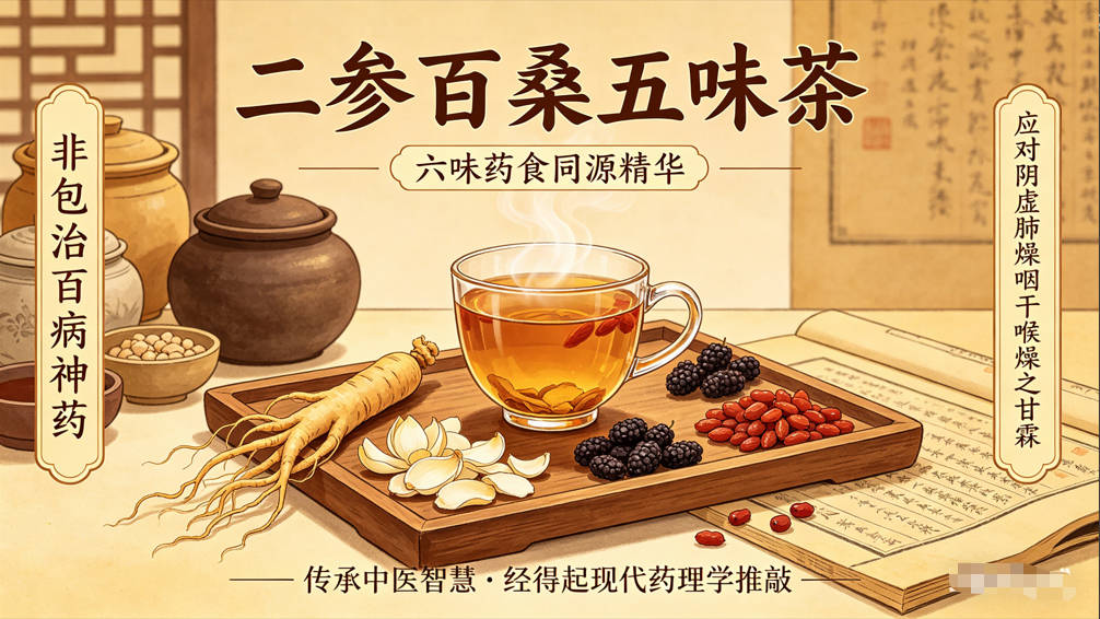 一杯献给“阴虚干咳星人”的茶：二参百桑五味茶的古今密码-茶之家